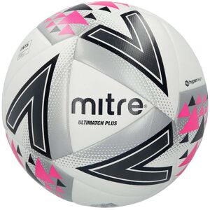 Mitre Ultimatch Plus Football - White/Silver/Pink