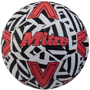 Mitre Street Soccer Football - WHITE/BLACK/BIB RED