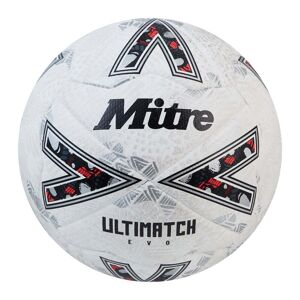 Mitre Ultimatch Evo Football - WHITE/OFF-WHITE/TROPHY SILVER