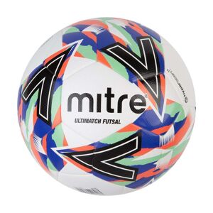 Mitre Ultimatch Futsal Football - White/Blue/Green/Black