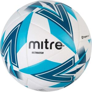 Mitre Ultimatch One Football - White/Light Blue/Dark Blue/Black