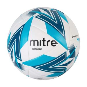 Mitre Ultimatch One Football - White/Light Blue/Dark Blue/Black