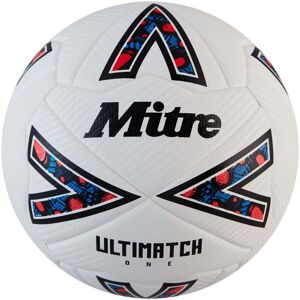 Mitre Ultimatch One Football - WHITE/BLACK/BIB RED