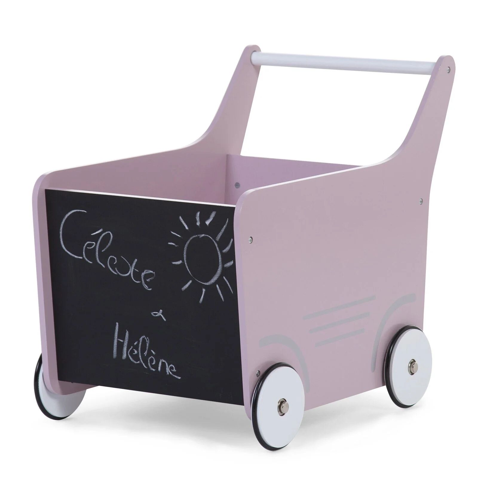 Childhome Wooden Toy Stroller - Soft Pink