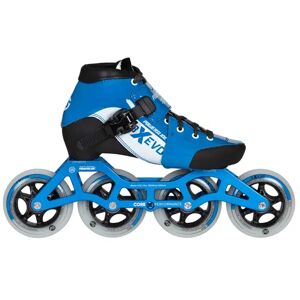 Powerslide 3X Evo Adjustable Inline Speed skates Kids (Blue)  - Blue;White - Size: 12C-2 EU