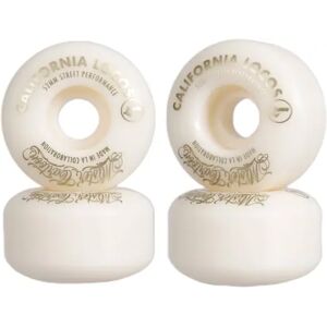 California Locos X Mister Cartoon Irons Skateboard Wheels 4-Pack (52mm - 99a)  - White;Gold
