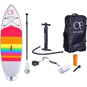 Ocean Pacific Sunset All Round 9'6 Inflatable Paddle Board (White/Red/Blue)  - White;Red;Blue