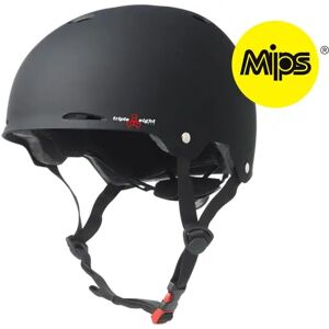 Triple Eight Gotham MiPS Skate Helmet (Black Rubber)  - Black - Size: Small