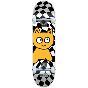 Meow Skateboards Meow Big Cat Checker Twist Complete Skateboard (Black) - Black;White - Size: 7.75" Meow Skateboards Meow Big Cat Checker Twist Complete Skateboard (Black) - Black;White - Size: 7.75"