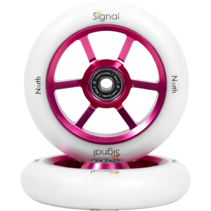 North Scooters Signal Stunt Scooter Wheels 2-Pack (Magenta / White) - White;Pink - Size: 110mm North Scooters Signal Stunt Scooter Wheels 2-Pack (Magenta / White) - White;Pink - Size: 110mm