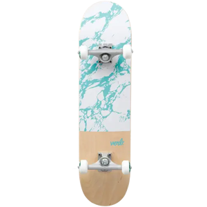 Verb Marble Dip Complete Skateboard (White) - White;Teal;Brown - Size: 8" Verb Marble Dip Complete Skateboard (White) - White;Teal;Brown - Size: 8"