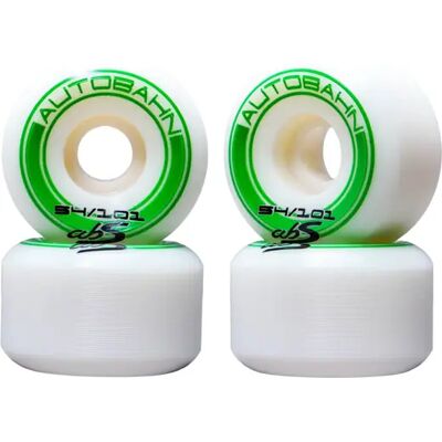 Autobahn GT1 Wide Body 101A Skateboard Wheels 4-Pack (54mm - White) - White Autobahn GT1 Wide Body 101A Skateboard Wheels 4-Pack (54mm - White) - White