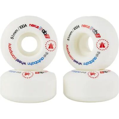 Autobahn Nexus 100A Skateboard Wheels 4-Pack (51mm - White) - White;Red;Black Autobahn Nexus 100A Skateboard Wheels 4-Pack (51mm - White) - White;Red;Black