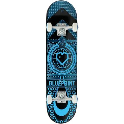Blueprint Home Heart Complete Skateboard (Black/Blue) - Black;Blue - Size: 7.75" Blueprint Home Heart Complete Skateboard (Black/Blue) - Black;Blue - Size: 7.75"