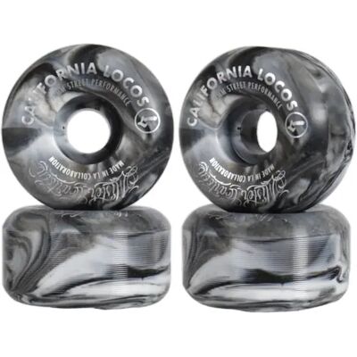 California Locos X Mister Cartoon Irons Skateboard Wheels 4-Pack (54mm - Swirl 97a) - Black;Grey California Locos X Mister Cartoon Irons Skateboard Wheels 4-Pack (54mm - Swirl 97a) - Black;Grey