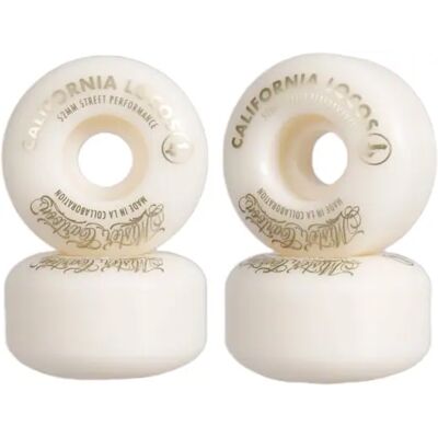 California Locos X Mister Cartoon Irons Skateboard Wheels 4-Pack (52mm - 99a) - White;Gold California Locos X Mister Cartoon Irons Skateboard Wheels 4-Pack (52mm - 99a) - White;Gold
