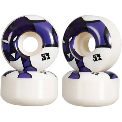 Girl Pictograph 99A Skateboard Wheels 4-Pack (53mm - White/Purple) - White;Purple Girl Pictograph 99A Skateboard Wheels 4-Pack (53mm - White/Purple) - White;Purple