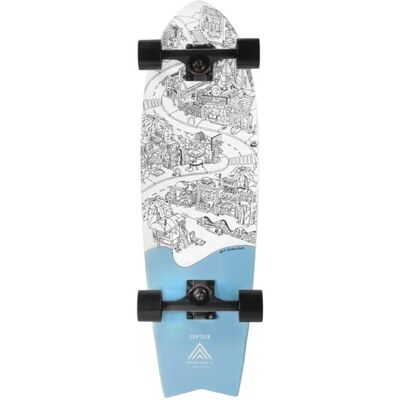 Prism Captain Cruiser Skateboard (Ben Jundanian) - Blue;White;Black - Size: 30" Prism Captain Cruiser Skateboard (Ben Jundanian) - Blue;White;Black - Size: 30"