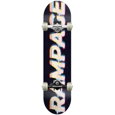 Rampage Glitch Logo Complete Skateboard (Black) - Black;White - Size: 8" Rampage Glitch Logo Complete Skateboard (Black) - Black;White - Size: 8"