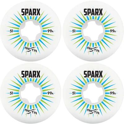 Ricta Sparx 99A Skateboard Wheels 4-Pack (51mm - White/Blue/Green) - White;Blue;Green Ricta Sparx 99A Skateboard Wheels 4-Pack (51mm - White/Blue/Green) - White;Blue;Green
