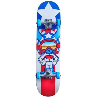 Speed Demons Characters Complete Skateboard (Stars) - Blue;Red;White - Size: 8" Speed Demons Characters Complete Skateboard (Stars) - Blue;Red;White - Size: 8"