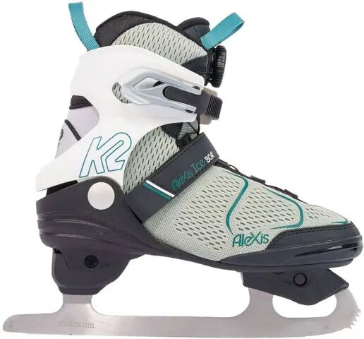 K2 Alexis Boa Figure Women Ice Skates (Grey/Black/Teal) - Grey;Black;Teal - Size: 7 EU