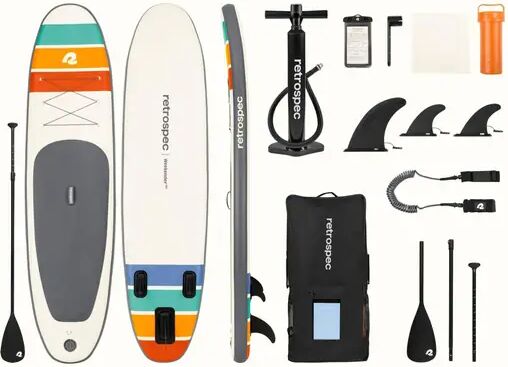 Retrospec Weekender 10' Plus Inflatable Paddle Board (Zion) - White;Red;Teal