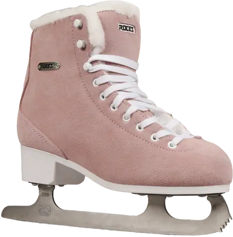 Roces Suede Eco-Fur Figure Skates (Suede Pink) - Pink;White - Size: 7 EU