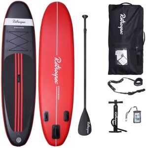 Retrospec Weekender 10' Inflatable Paddle Board (Black)  - Black;Red