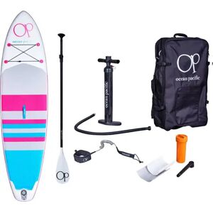 Ocean Pacific Malibu All Round 10'6 Inflatable Paddle Board (White/Grey/Pink)  - White;Grey;Pink