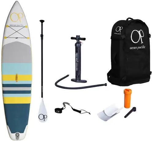 Ocean Pacific Laguna Lite 11'6 Inflatable Paddle Board (White/Grey/Yellow) - White;Grey;Yellow