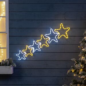 Christow Wall Mounted 6 Star Christmas Silhouette Light (106cm) - Warm White & White