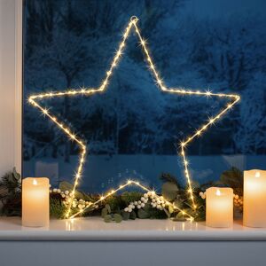 Christow Micro LED Christmas Star Silhouette (60cm) - Gold