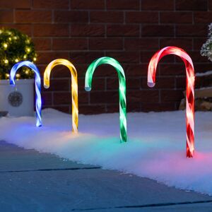 Christow Candy Cane Path Lights (4 x 26cm Multi Colour) - Multi Coloured