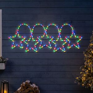 Christow Wall Mounted 5 Star Christmas Rope Light (200cm) - Multi Coloured