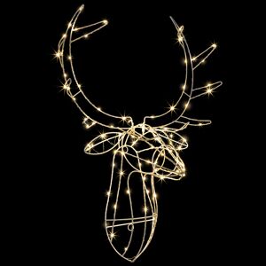 Christow Light Up Stag Head Micro LED (Indoor & Outdoor) 89cm - White