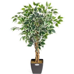 Christow Artificial Variegated Ficus Tree - Green