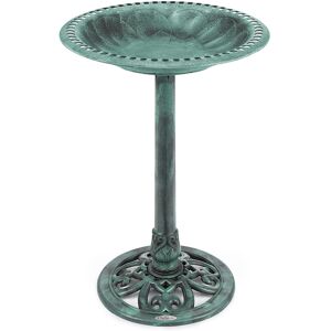 Christow Resin Rustic Bird Bath - Green - Green