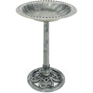 Christow Resin Rustic Bird Bath - Grey