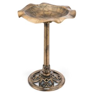 Christow Resin Leaf Bowl Bird Bath - Bronze (H70cm x W50cm x D50cm) - Bronze