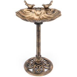 Christow Resin Clam Shell Bird Bath - Bronze (H81cm x W50cm x D38cm) - Bronze