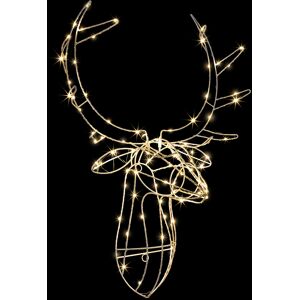 Christow Light Up Stag Head Micro LED (Indoor & Outdoor) 89cm - White