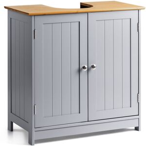 Christow Grey & Bamboo Under Sink Cabinet (Cut-out size: W19.5cm x D22cm) - Grey