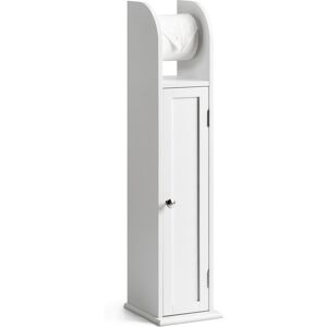 Christow White Toilet Roll Holder Cabinet - H79cm x W18cm x D20cm - White