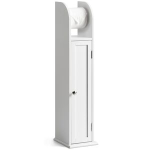 Christow White Toilet Roll Holder Cabinet - H79cm x W18cm x D20cm - White