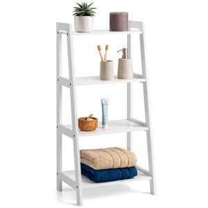Christow White 4 Tier Ladder Shelf Unit - H90cm x W43cm x D30cm - White