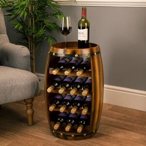 Christow 14 Bottle Wooden Barrel Wine Rack - Solid