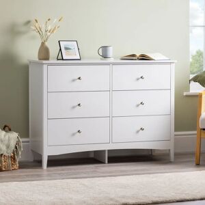 Christow Ilsington White 6 Drawer Chest of Drawers - White