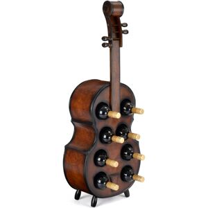 Christow 8 Bottle Wooden Cello Wine Rack - Brown