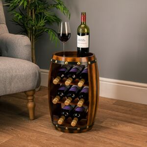 Christow 8 Bottle Wooden Barrel Wine Rack - Brown